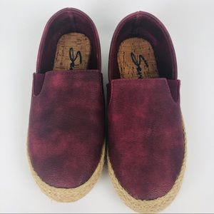 Seven7 espadrilles shoes flats burgundy size 7